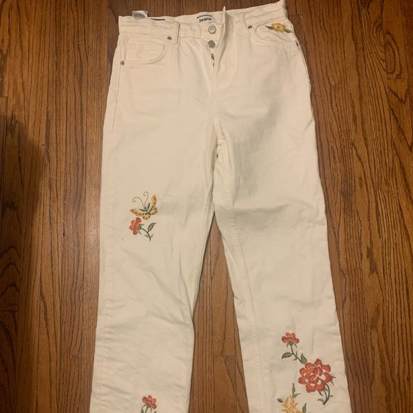 Reformation Cynthia High Rise Straight Floral Embroidered Jeans - Picture 6 of 6